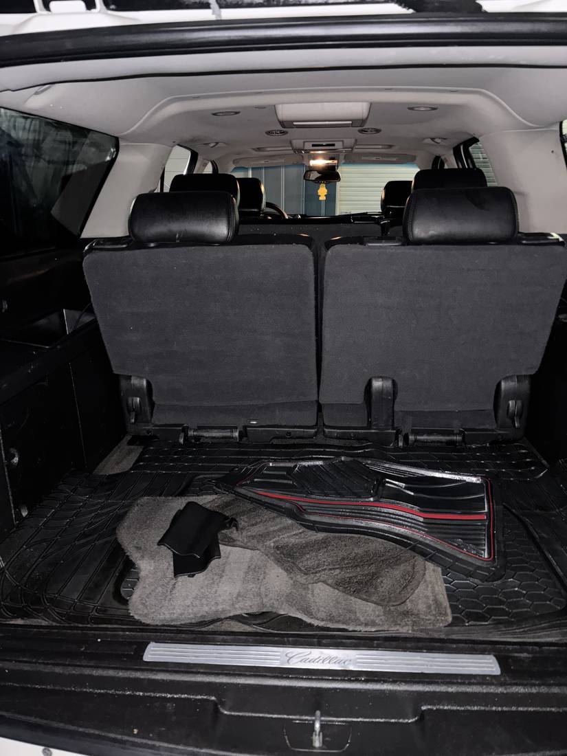 Vacuumed carpet and cargo area in a freshly cleaned SUV interior