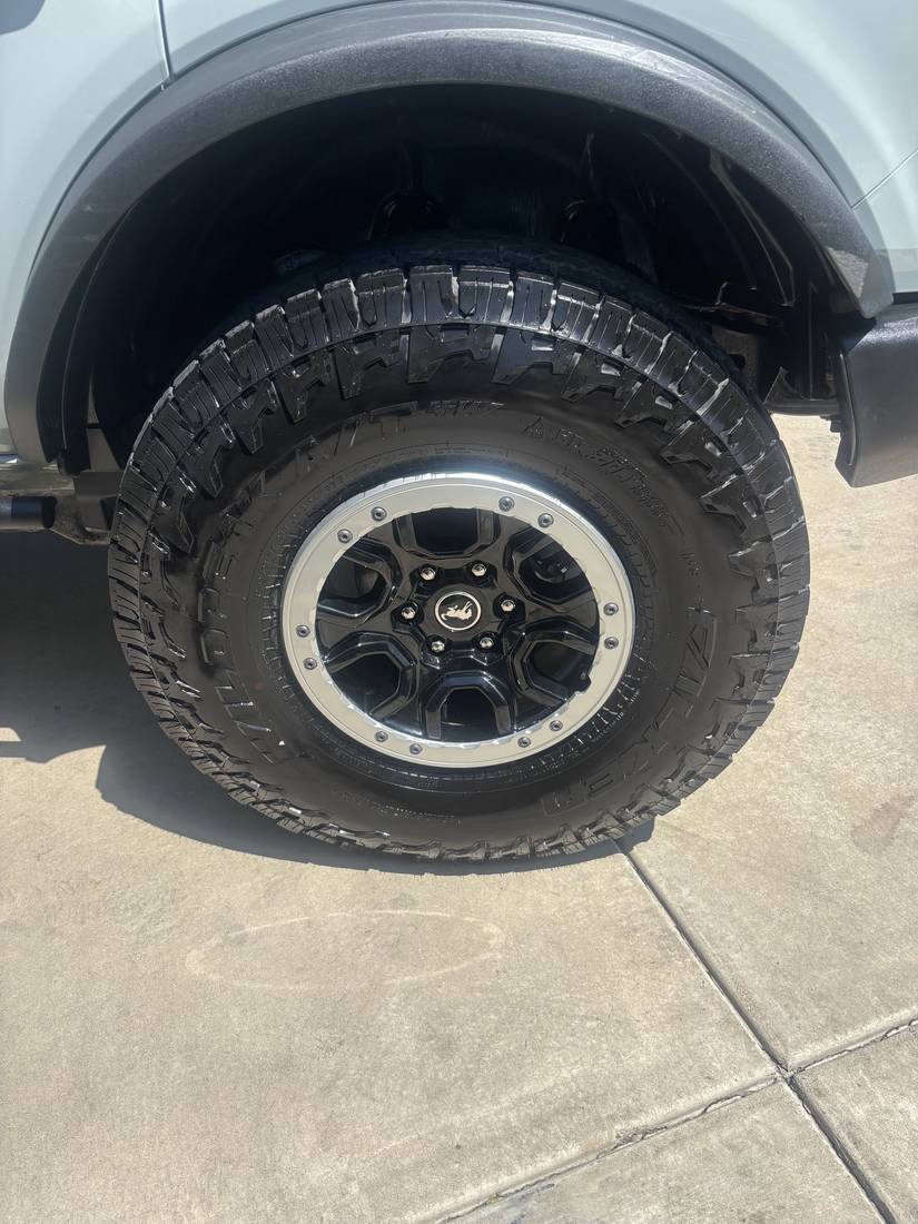 Off-road tire and wheel detailed and dressed